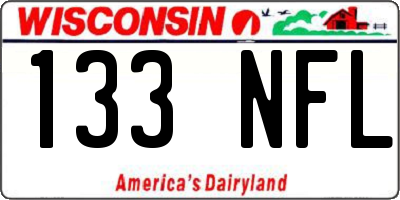 WI license plate 133NFL