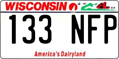 WI license plate 133NFP