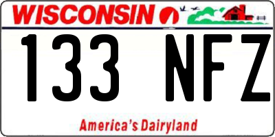 WI license plate 133NFZ