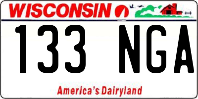WI license plate 133NGA