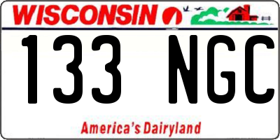 WI license plate 133NGC