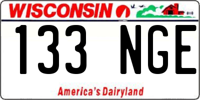WI license plate 133NGE