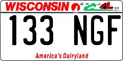 WI license plate 133NGF