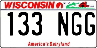 WI license plate 133NGG