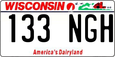 WI license plate 133NGH