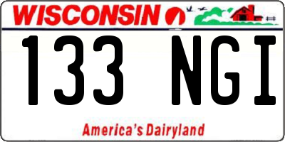 WI license plate 133NGI