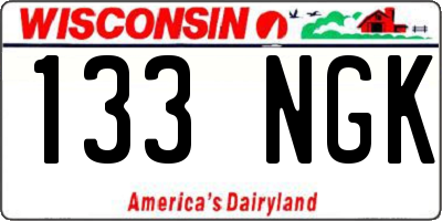 WI license plate 133NGK