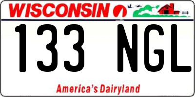 WI license plate 133NGL