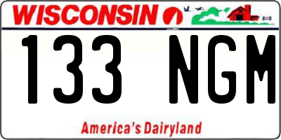 WI license plate 133NGM