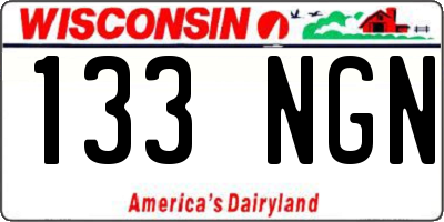WI license plate 133NGN