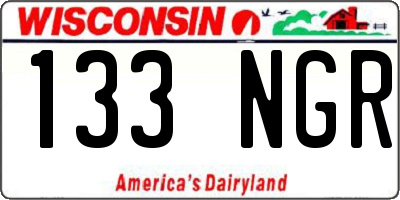 WI license plate 133NGR