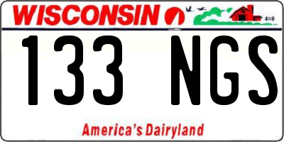 WI license plate 133NGS