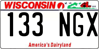 WI license plate 133NGX