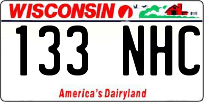 WI license plate 133NHC
