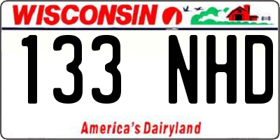 WI license plate 133NHD