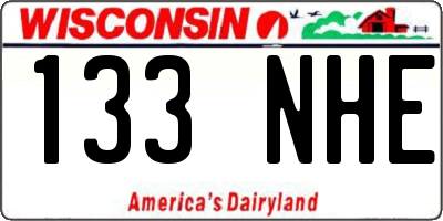 WI license plate 133NHE
