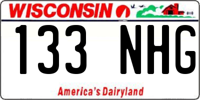 WI license plate 133NHG