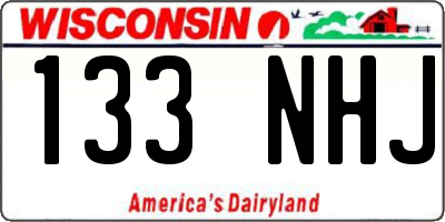 WI license plate 133NHJ