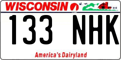 WI license plate 133NHK