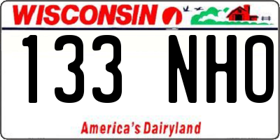 WI license plate 133NHO