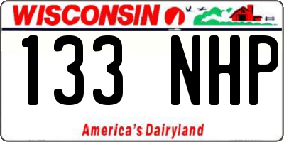 WI license plate 133NHP