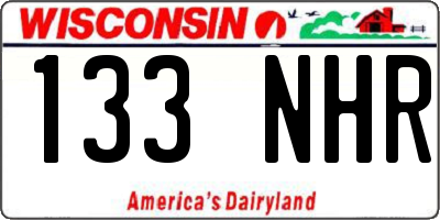 WI license plate 133NHR