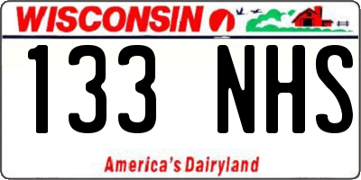 WI license plate 133NHS
