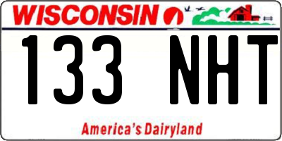 WI license plate 133NHT