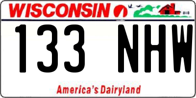 WI license plate 133NHW