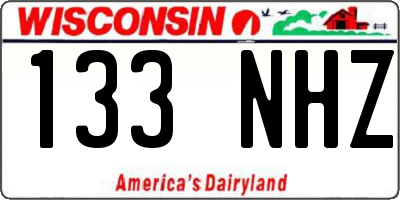 WI license plate 133NHZ