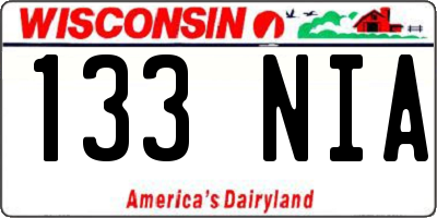 WI license plate 133NIA