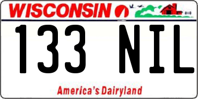 WI license plate 133NIL