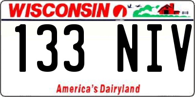 WI license plate 133NIV