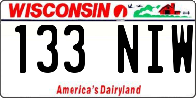 WI license plate 133NIW