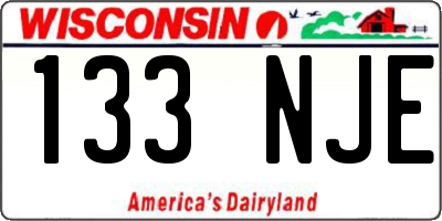 WI license plate 133NJE