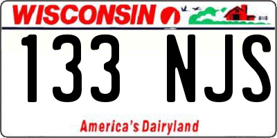 WI license plate 133NJS
