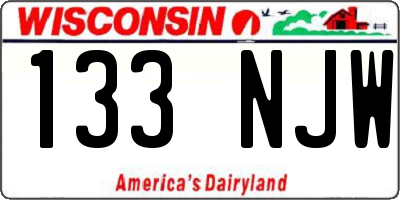 WI license plate 133NJW