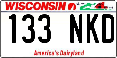 WI license plate 133NKD