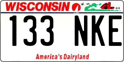 WI license plate 133NKE