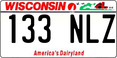 WI license plate 133NLZ