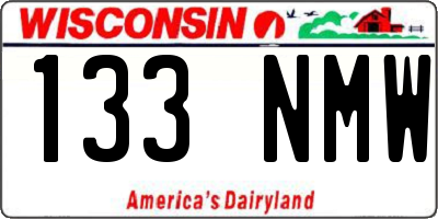 WI license plate 133NMW