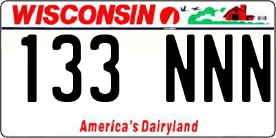 WI license plate 133NNN