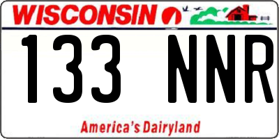 WI license plate 133NNR