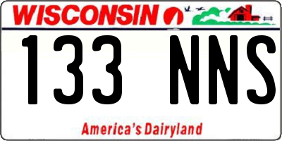 WI license plate 133NNS