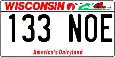 WI license plate 133NOE