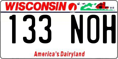 WI license plate 133NOH