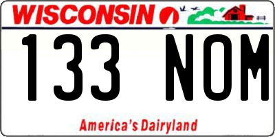 WI license plate 133NOM