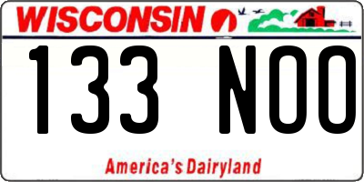 WI license plate 133NOO