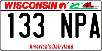 WI license plate 133NPA