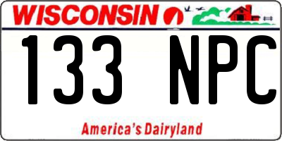 WI license plate 133NPC